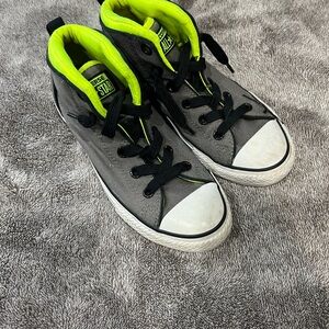 Converse Kids Sneakers - Gray and Neon Green